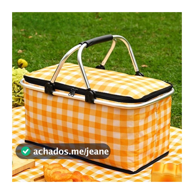 Bolsa Térmica Para família Cesta Piquenique Praia Camping 30L Retrátil tecido impermeável e durável