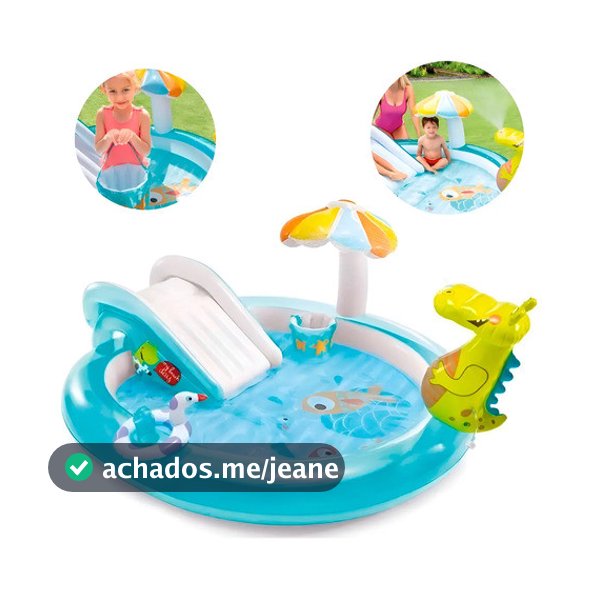 Intex 57165 Piscina Inflável Infantil 160l Com Escorregador Azul-celeste