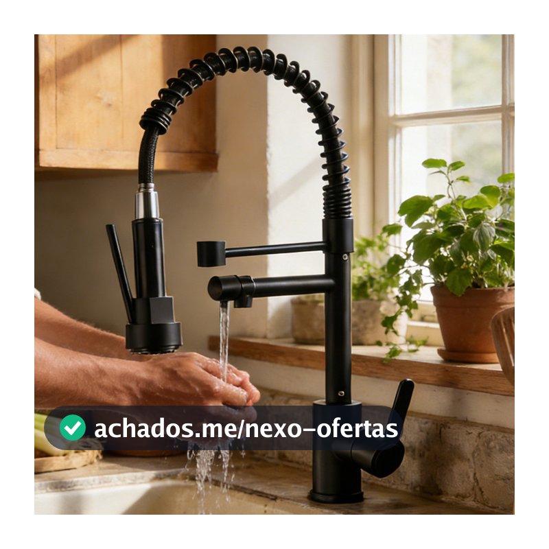 Torneira De Cozinha Gourmet Alça Única Com Extensor De Spray Tubo De Água Flexível Superior Prateado Para Ajuste