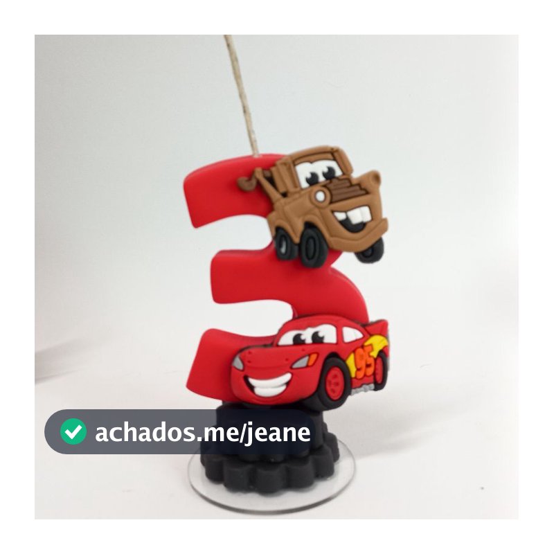 Vela de Aniversário Tema Carros | Festa carros| com pavio mágico