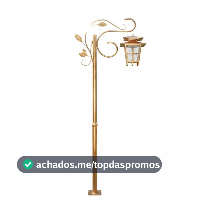 Poste De Iluminação Luna Para Jardim Feito em Aço com Pintura Eletrostática Com Vidro Liso