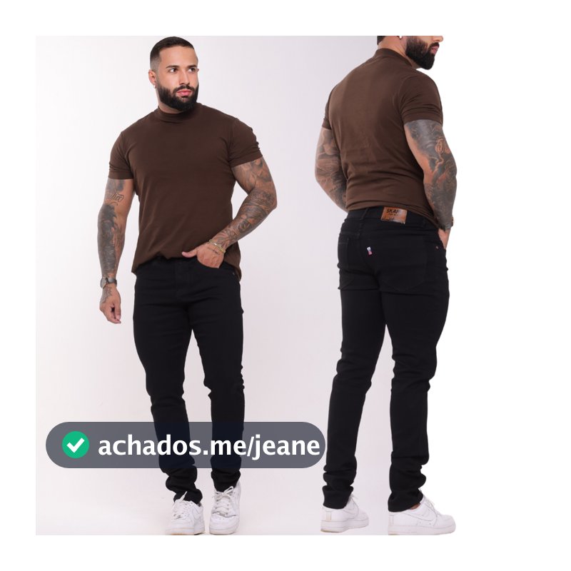 Calça Jeans Masculina Slim Fit Skinny Preta Com Elastano Premium Do 36 ao 54 Confortável Casual