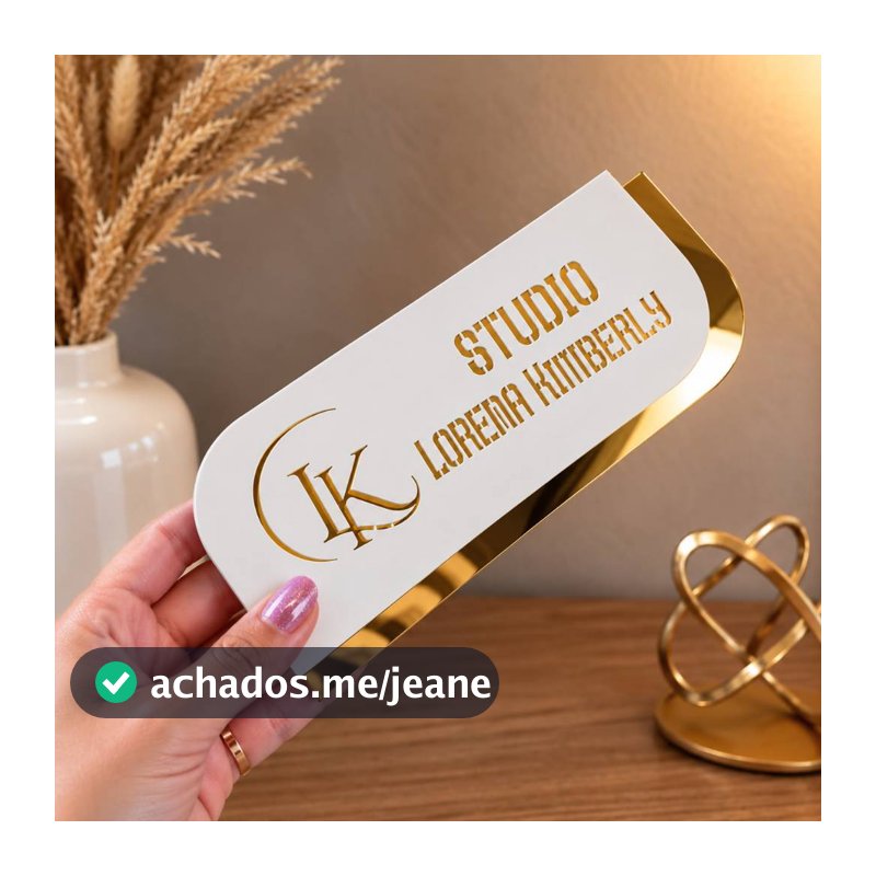 Placa Personalizada de Identificação para Porta em Acrílico Espelhado Decoração Sofisticada - Consultório