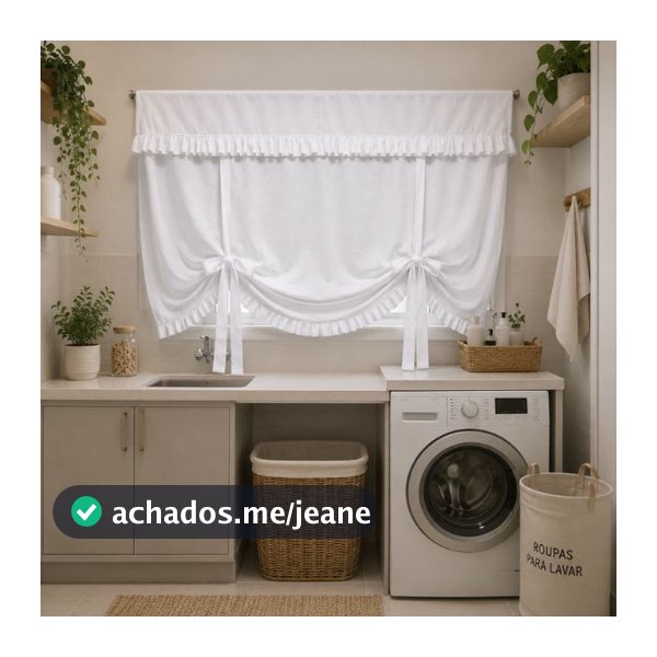 Cortina para Janela 1,30x1,30 em Algodão Estilo Romântico
