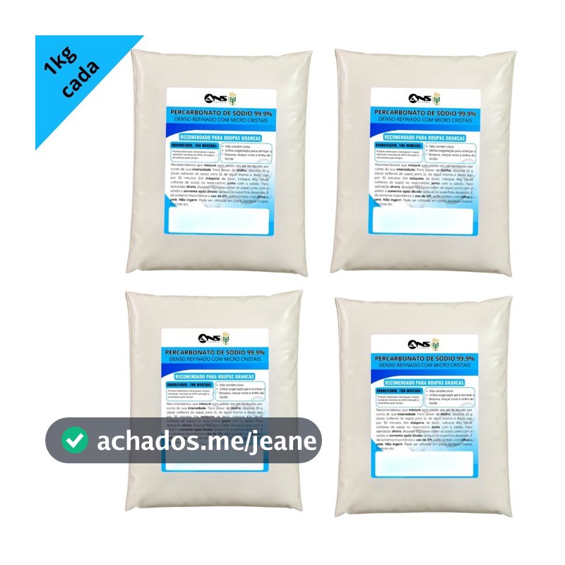 Kit 4 Percarbonato de Sódio 99,9% Micro Cristais