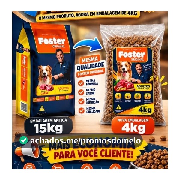 Ração Foster Premium 4kg – Qualidade Premium, Mais Energia e Sabor Irresistível para Seu Cão