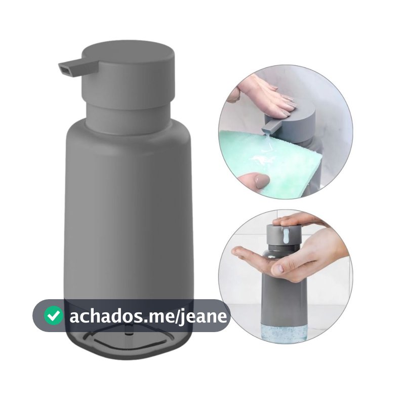 Porta Sabonete Líquido Detergente Álcool Gel 500ml Dispenser Elegante Compacto Pia Cozinha Lavabo Banheiro Ou