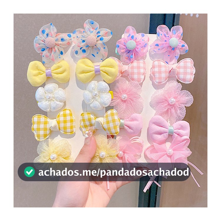Grampos De Cabelo Com Laço Para Meninas , Acessórios Conjunto De Presentes Infantis Flores De Tecido De Princesa