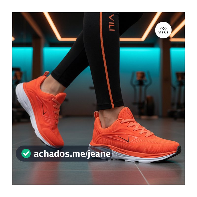 Tênis Feminino Vili Fusion Esportivo Masculino Academia 232G Laranja