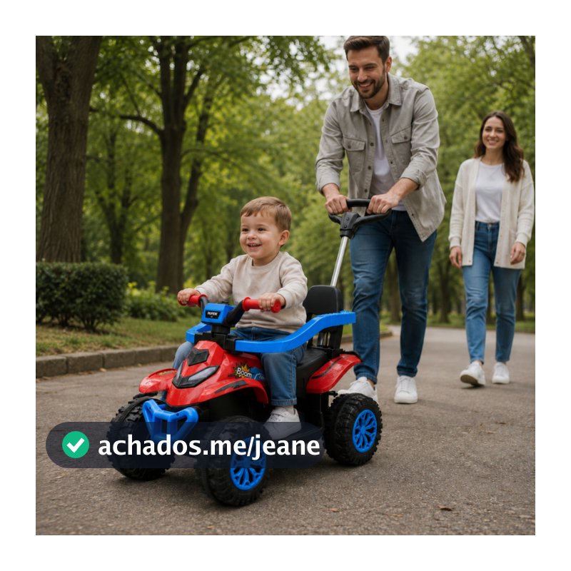Quadriciclo Infantil Spider power Unitoys Com Empurrador com Aro Protetor Som Musical Luz