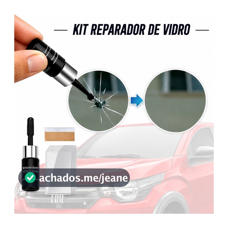 Kit Completo Reparador de Vidro Cola Vidro trincado Automotivo Para-brisa Trincado Rachadura Conserta Fácil Aplicação