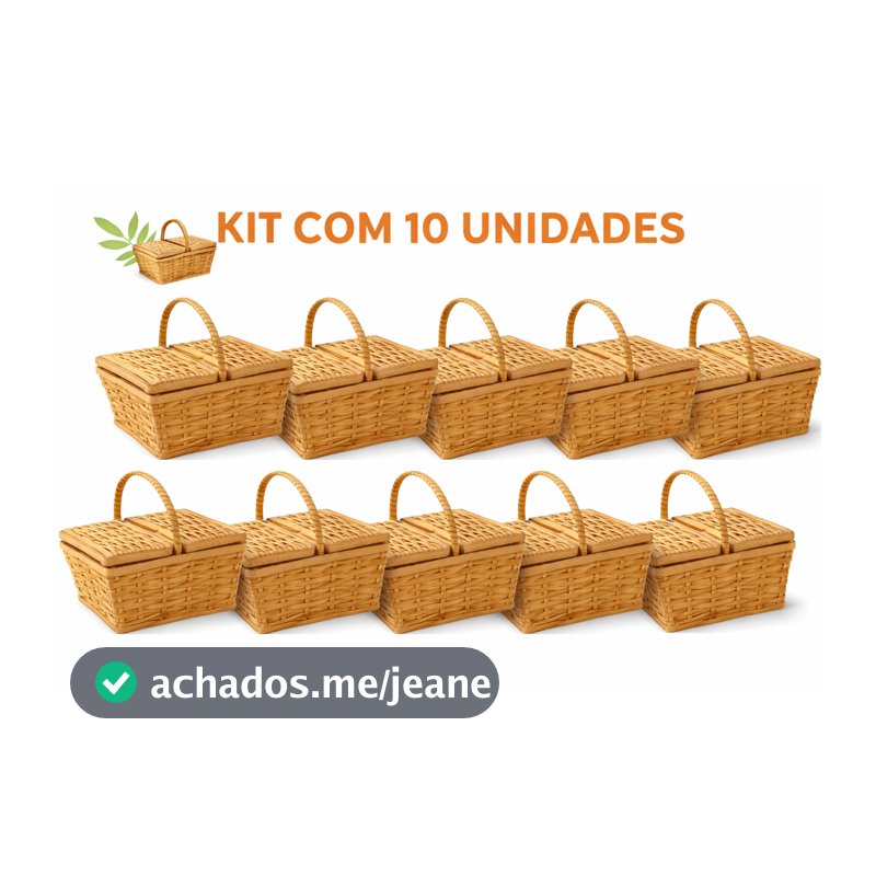Kit com 10 Cestas de Piqueniques de Fibra sintética P