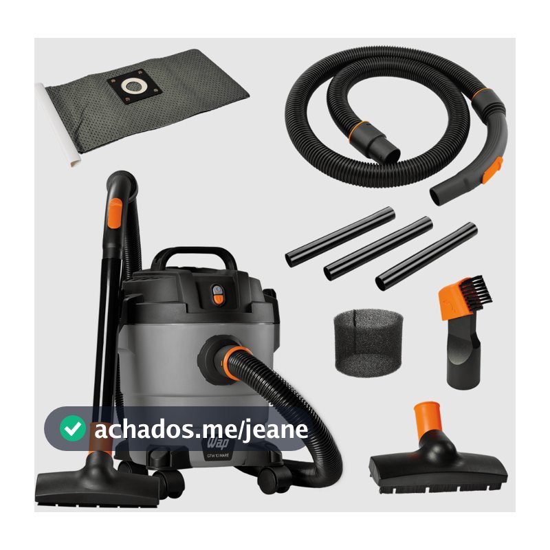 Aspirador de Pó e Água WAP GTW10 Maré 1400W Soprador Filtro Espuma Compacto