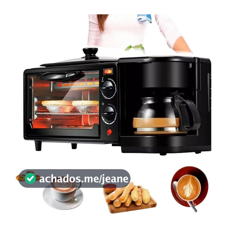 Forno + Cafeteira + Grill 3 em 1 Café da Manhã Premium 2800W