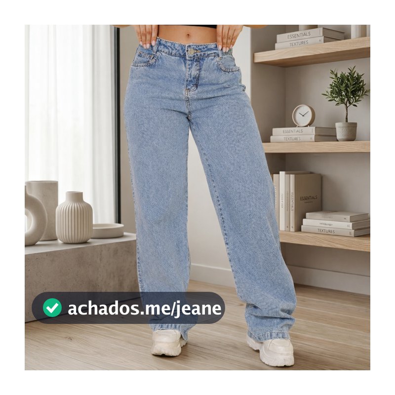 Calça Wide Leg Feminina Jeans Pantalona Cintura Alta Premium Stillger