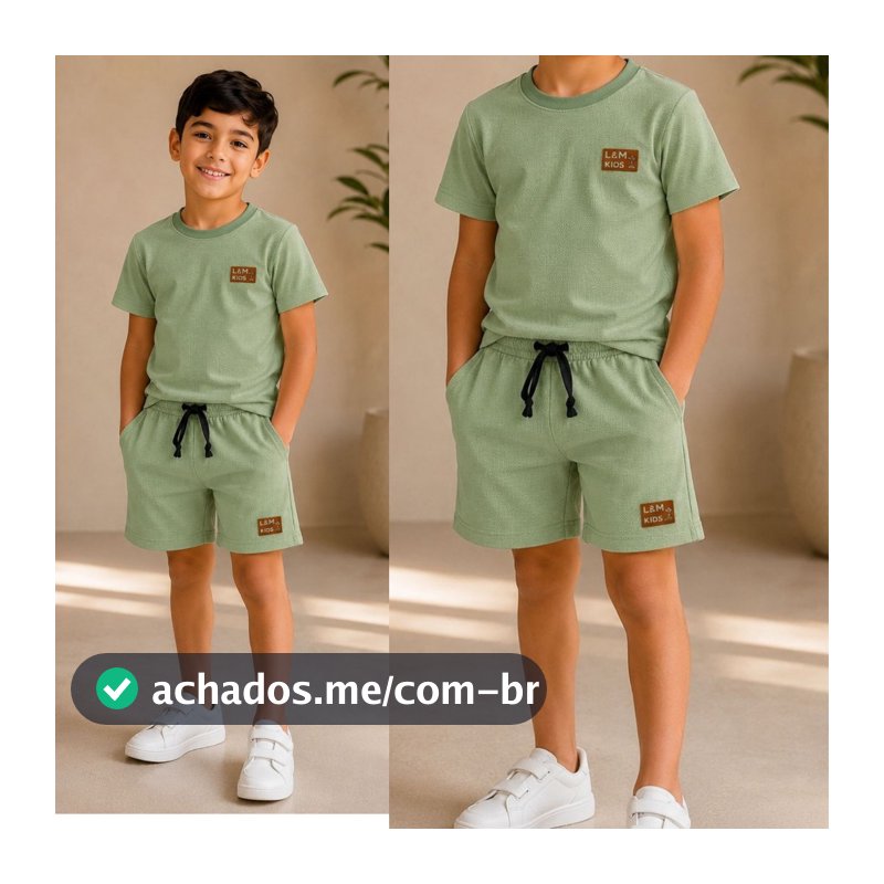 Conjunto INFANTIL Malha ESSENCIAL | Short + Camiseta VERSÁTIL | Look VERÃO 1-8
