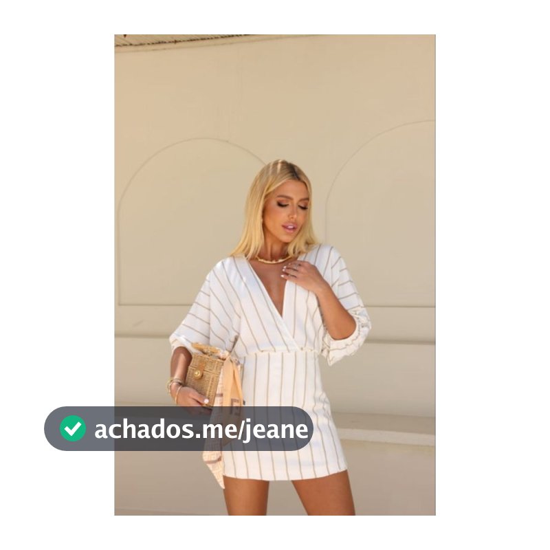 Macaquinho vestido feminino Listrado com Manga Bufante - Tecido Visco Sarja com Forro