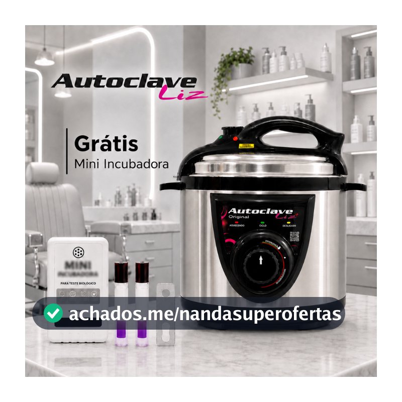 Autoclave Liz C/ Registro Anvisa - Incluso Mini Incubadora -  Várias Cores - Para Manicure, Pedicure, e Salão de Beleza