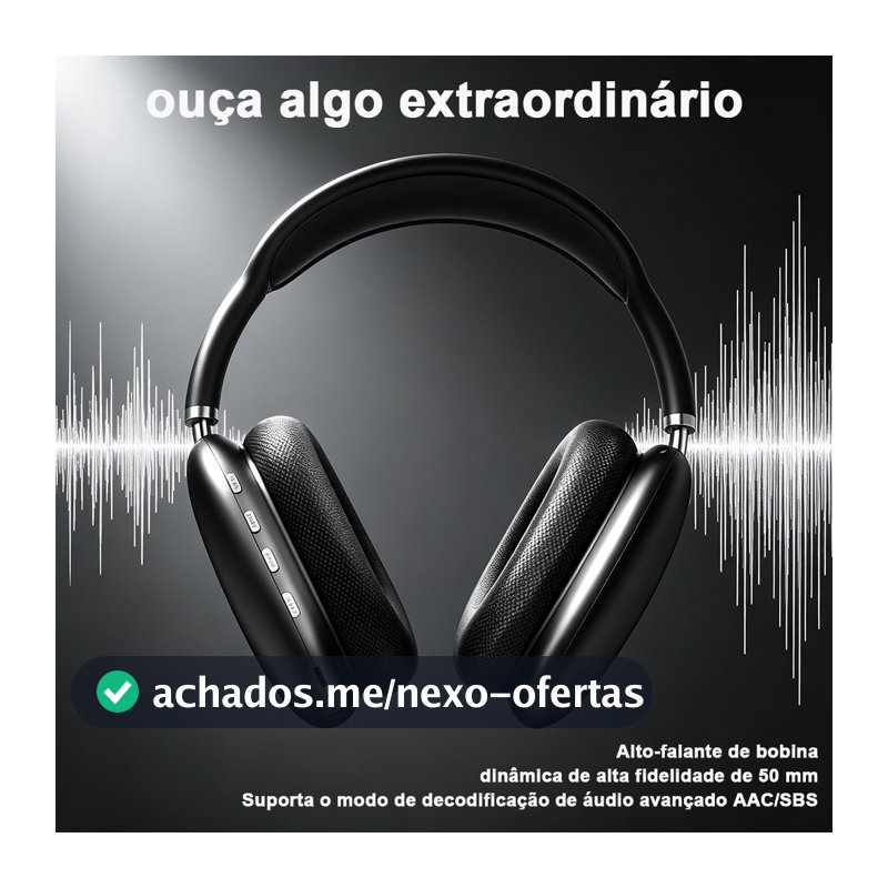 Fone de ouvido Bluetooth Sem Fio Headphone Bluetooth Recarregável P9 Top Casual Esportivo-Air resistente e confortavel