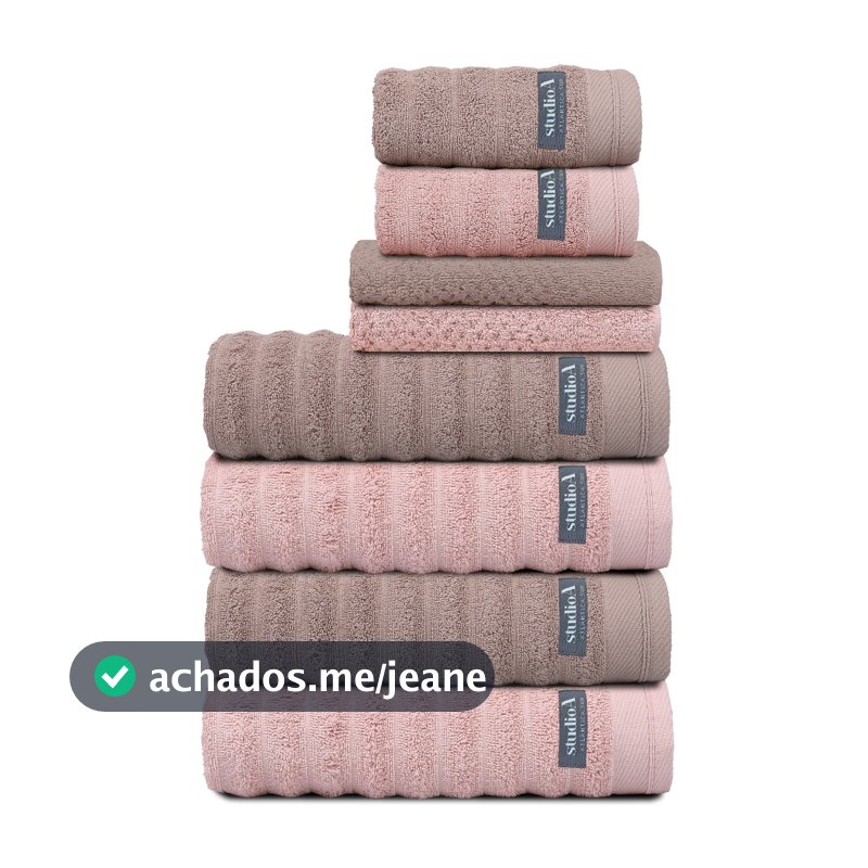 Jogo/Kit 8 Toalhas (4 Banho 2 Rosto 2 Piso) Aura Super Luxo Macia Premium Alta Absorção 100% Algodão
