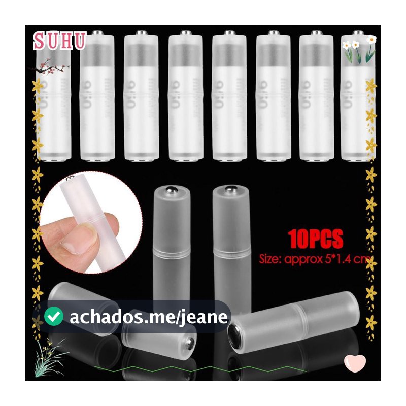 SUHU 10pcs AAA Para AA Tamanho Suporte De Plástico Adaptador Switcher Portátil