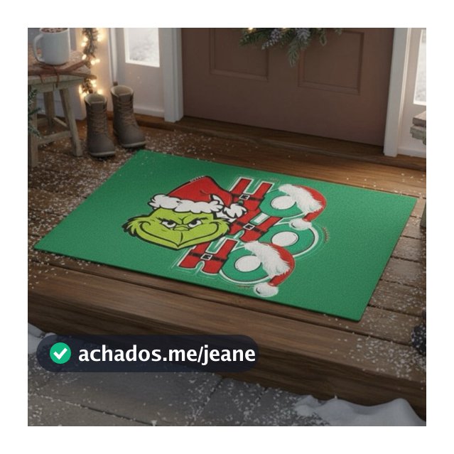 Tapete capacho para porta de entrada decoração de natal - hohoho Grinch