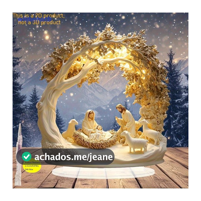 [WillbehotB] Decoração De Mesa Estátua De Família Jesus Árvore Da Vida Recém-Nascido Acrílico Placa Plana Enfeites De Pa