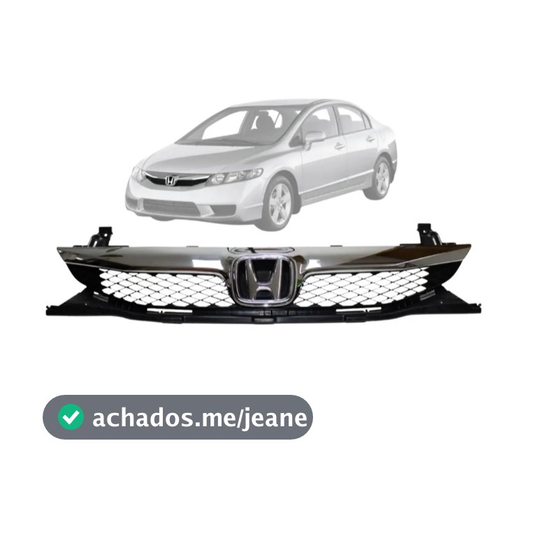 Grade Honda New Civic 2009 2010 2011 Friso Cromada + Emblema
