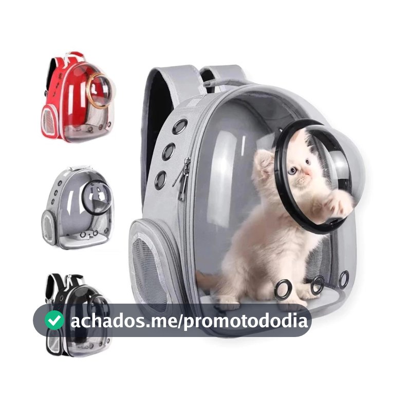 Mochila Bolsa para Pet Transparente Visão Panorâmica para Gato Ou Cachorro Confortável e Pratica