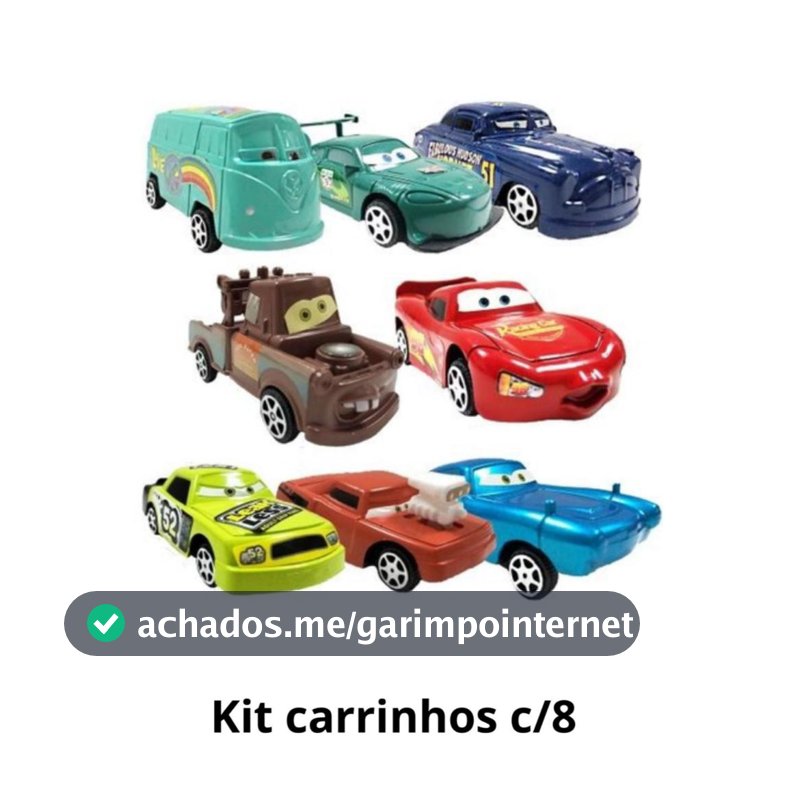 Kit com 6/8 Carrinhos Com e Sem Fricção Filme Carros Relâmpago Mcqueen Brinquedo Infantil Envio Imediato