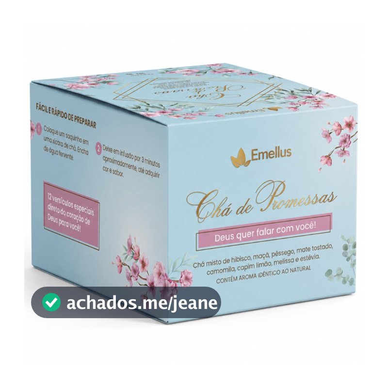 Chá de Promessas 12 Sachês com Versículos Bíblicos Sabor Misto Ervas e Frutas Relaxamento Meditação