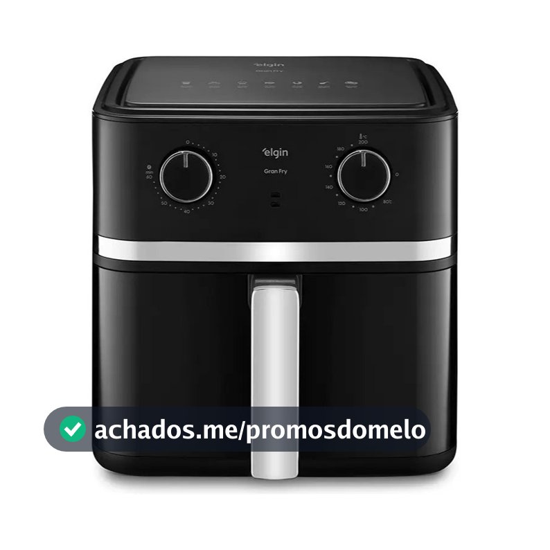 Air fryer Fritaderia Elétrica 8L Grelha Removível Gran Fry Elgin Preto