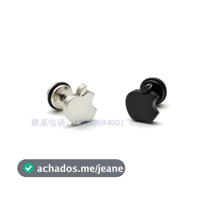 Brincos Apple Brincos de aço titânio com padrão de maçã/brincos de aço inoxidável 316L não desbotados/brincos de maçã em