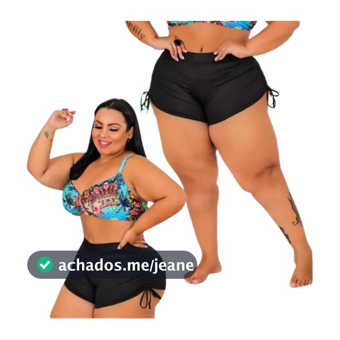 Sunquini Shortinho Plus Size Cordinha Praia