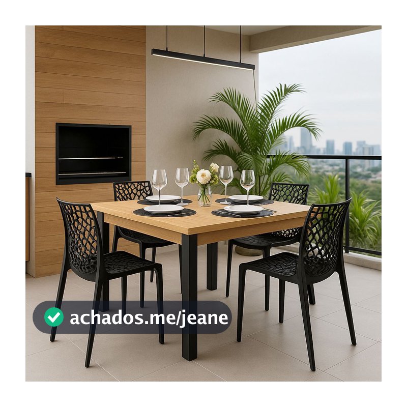 QUEIMA DE ESTOQUE - Mesa Quadrada 90cm – Estilo Industrial Funcional p/ 4 Pessoas