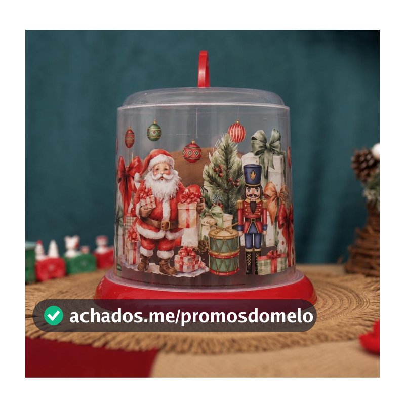 Porta Panetone Chocotone Natal Soldadinho Papai Noel Árvore Presente Laço Vermelho Plasútil