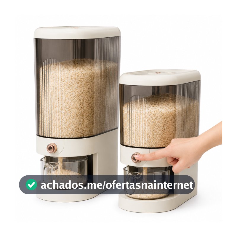 Pote para Armazenamento De Cereais Arroz Grãos Com Dosador 5kg Ou 10kg Organizador Cozinha Casa