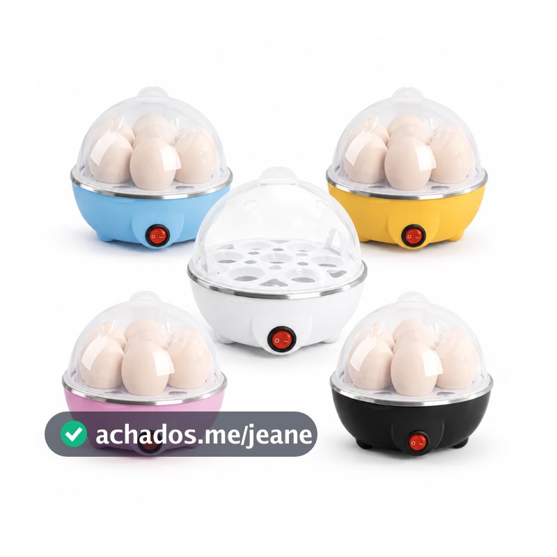 Cozedor De Ovos Elétrico 110V Para 7 Ovos Com Desligamento Automático Tampa Transparente Cozinha Saudável e Praticidade