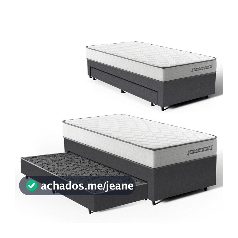 Cama Box Solteiro  com Colchão de Molas Ensacadas Double Comfort + Auxiliar de Molas Unique 88cm