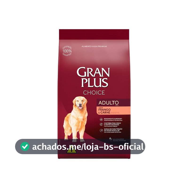 Ração GranPlus Choice Cão Adulto Frango Carne 10,1Kg