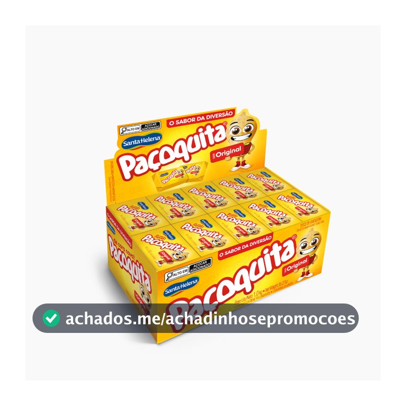 Paçoquita Quadrada Embalada Display De 1Kg Com 50 Unidades De 20g