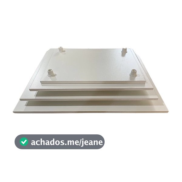 KIT 4 TAB. QUAD. 25X25/30X30/35X35/40x40 CM 6MM BRANCO