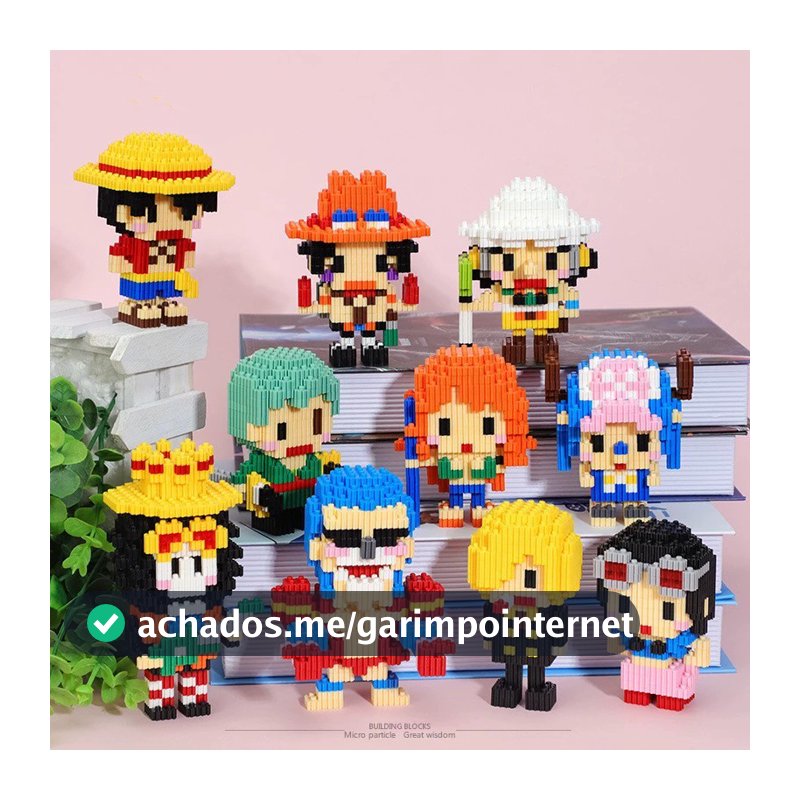 Hot Anime One Piece mini Building Blocks Luffy Kakashi Modelo 3D Montagem De Bricolagem Modelagem De Brinquedo Educativo Para Presente Infantil