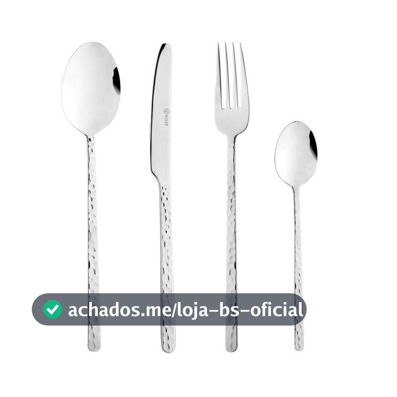 Faqueiro Wolff Veneza 24 Peças em Aço Inox para 6 Pessoas Jogo de Talheres Completo Garfo Faca Colher Mesa Posta Cozinha