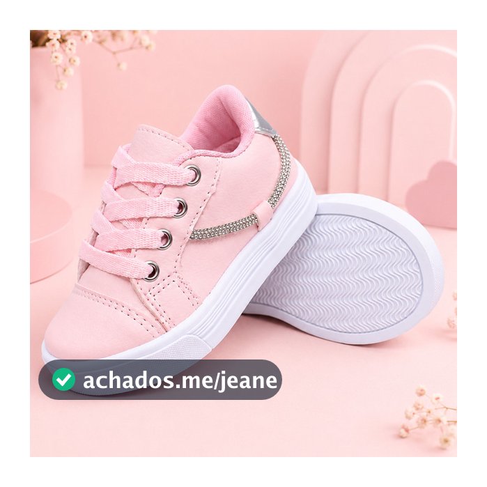 Tênis Infantil Feminino Delicado com Brilho Fashion Menina