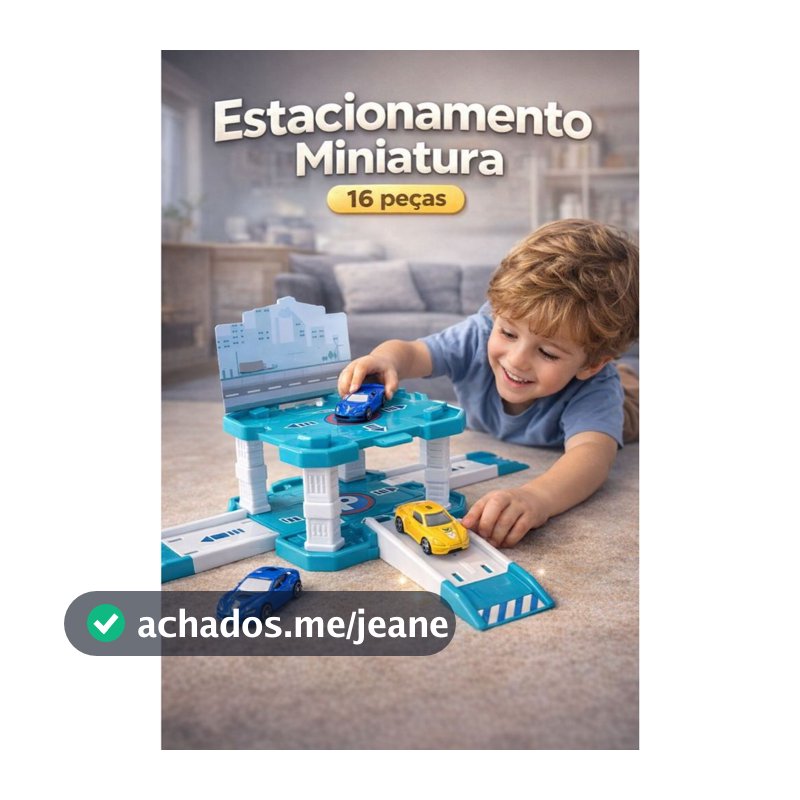 Estacionamento Miniatura 16 Peças com Carrinhos Brinquedo Infantil Educativo Pista Garagem Crianças