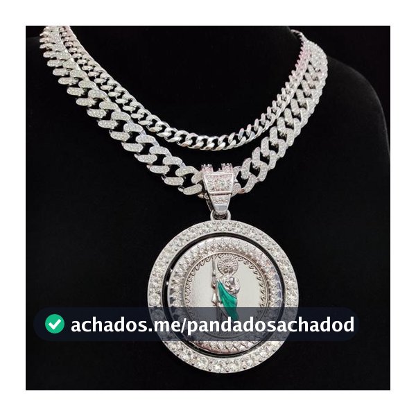Novo Giro Criativo St. Jude Idol Corrente Cravejad Completo Diamante Moda Corrente Cubana Ice Presentes Festa de Natal