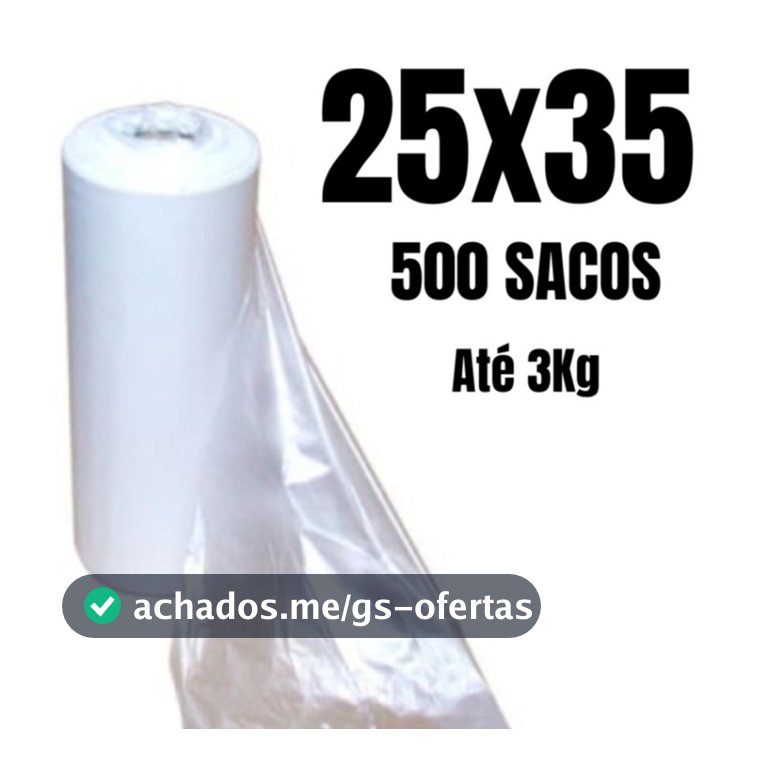 Bobina Picotada Saco Plástico de Freezer 25x35 c/500 Unidades 3Kg
