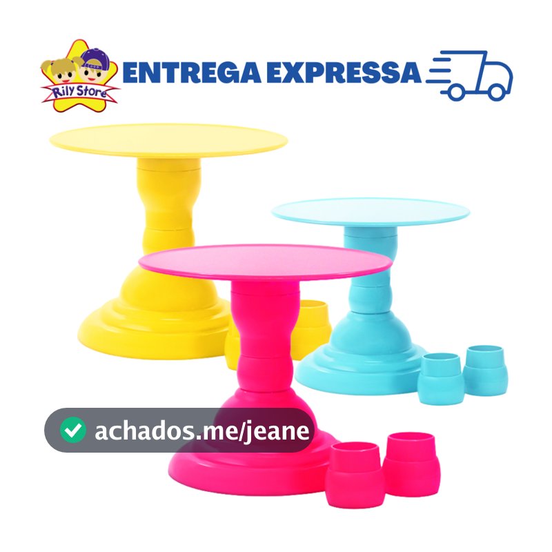 Boleira Dubai Royale com Base Lisa 22cm Para Decoração e Suporte de Bolos e Doces- Diversas Cores BLDRYBL22