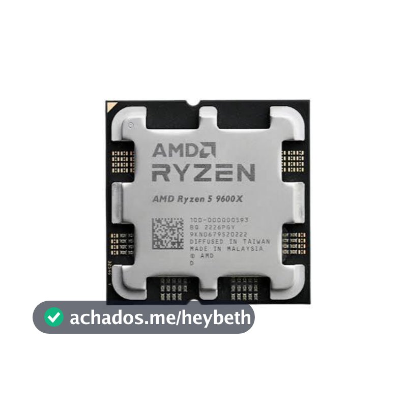 Processador AMD Ryzen 5 9600X, 3.9GHz (5.4GHz Turbo), 6-Cores 12-Threads, AM5 Novo (Sem Caixa ou Cooler)